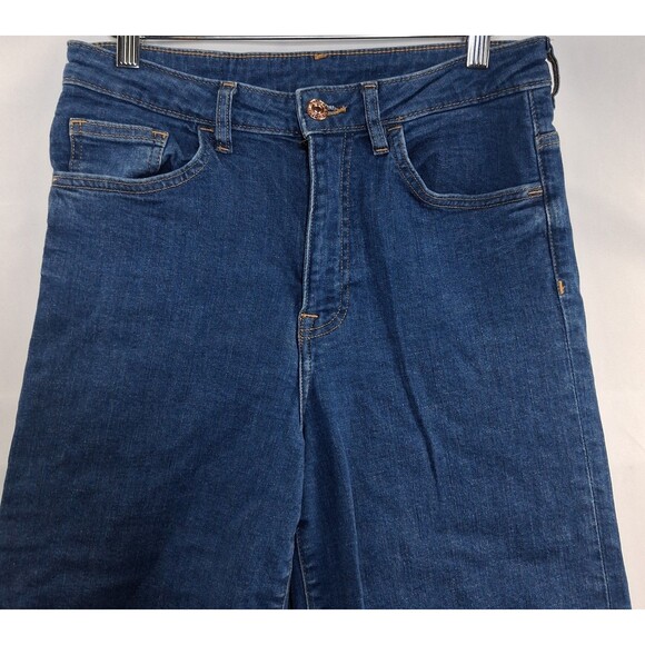 &DENIM Baggy High Waist Culotte Jeans Frayed Hem Size 29 Grunge Punk Skater - Picture 3 of 14